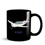 Airplane Ceramic Custom Mug AIR2552FEE33-RT1  - Personalized w/ your N#