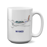 Airplane Ceramic Custom Mug AIR2552FEE33-RT1  - Personalized w/ your N#