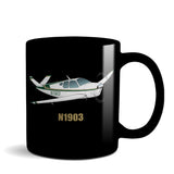 Airplane Ceramic Custom Mug AIR2552FEG35-G1 - Personalized w/ your N#