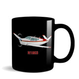 Airplane Ceramic Custom Mug AIR2552FEM35-RG1 - Personalized w/ your N#