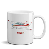 Airplane Ceramic Custom Mug AIR2552FEM35-RG1 - Personalized w/ your N#