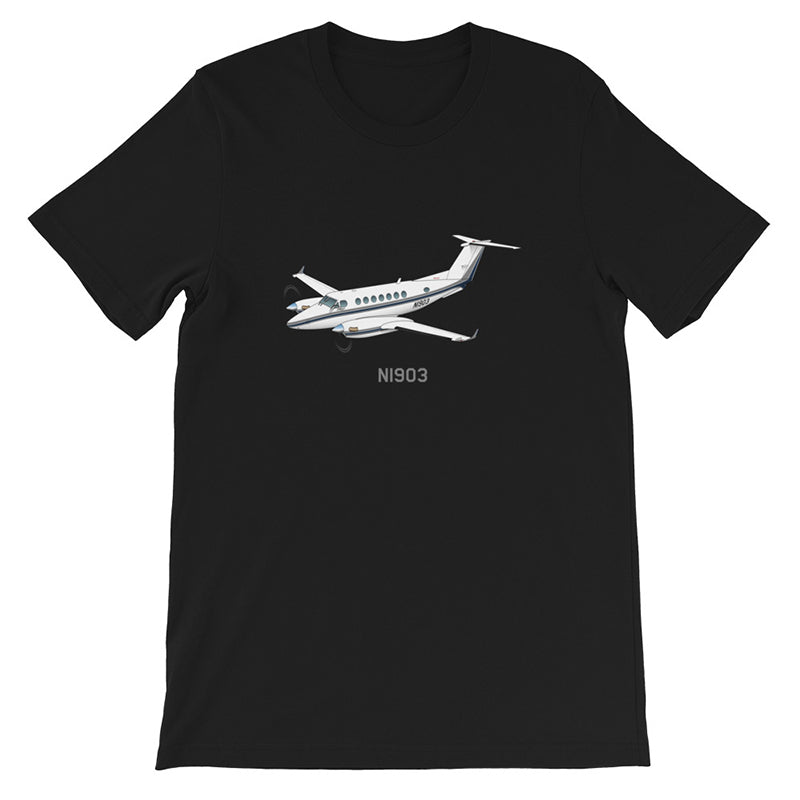 Airplane T-shirt (Silver/Blue) AIR255B9E350-SB1 - Personalized with Your N#