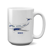 Airplane Ceramic Custom Mug AIR255JLG-B1 - Personalized w/ your N#