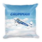 Grumman American AA-5 Traveler Airplane Throw Pillow Stuffed & Sewn