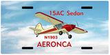 Aeronca 15AC Sedan Airplane License Metal Plate - Add Your N#