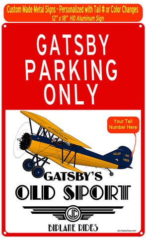 Curtis Wright Travel Air 4000 (Blue/Yellow) HD Metal Airplane Sign