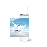 Custom Airplane White Tumbler with Straw