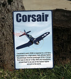 Goodyear/Chance-Vought FG-1D Corsair (Blue) HD Metal Airplane Sign