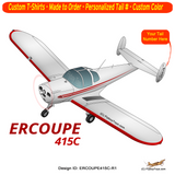 Erco Ercoupe 415C (Red) Airplane T-shirt - Personalized with Your N#