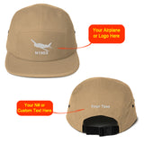 Custom Embroidered "No Button" Pilot Hat Cap