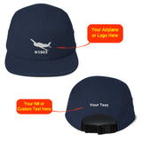 Custom Embroidered "No Button" Pilot Hat Cap