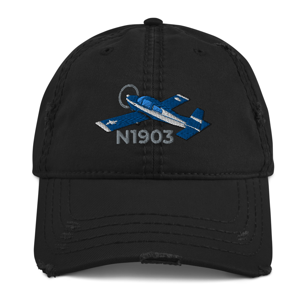 Grumman Airplane Embroidered Distressed Cap (AIR7ILKI1AA5-B1) Personalized with Your N#