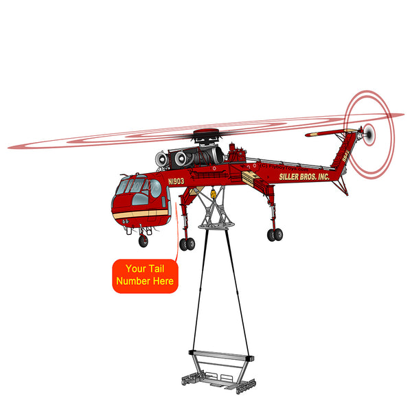 Skycrane / Aircrane with Tower (Red) Helicopter Design – Flyboy Toys