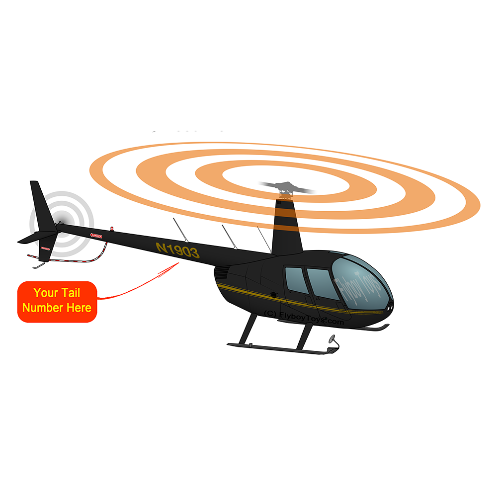 Helicopter Design (Black/Yellow) - HELIIF2R44-YB1