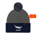 Custom Embroidered Pom Pom Beanie Hat / Cap