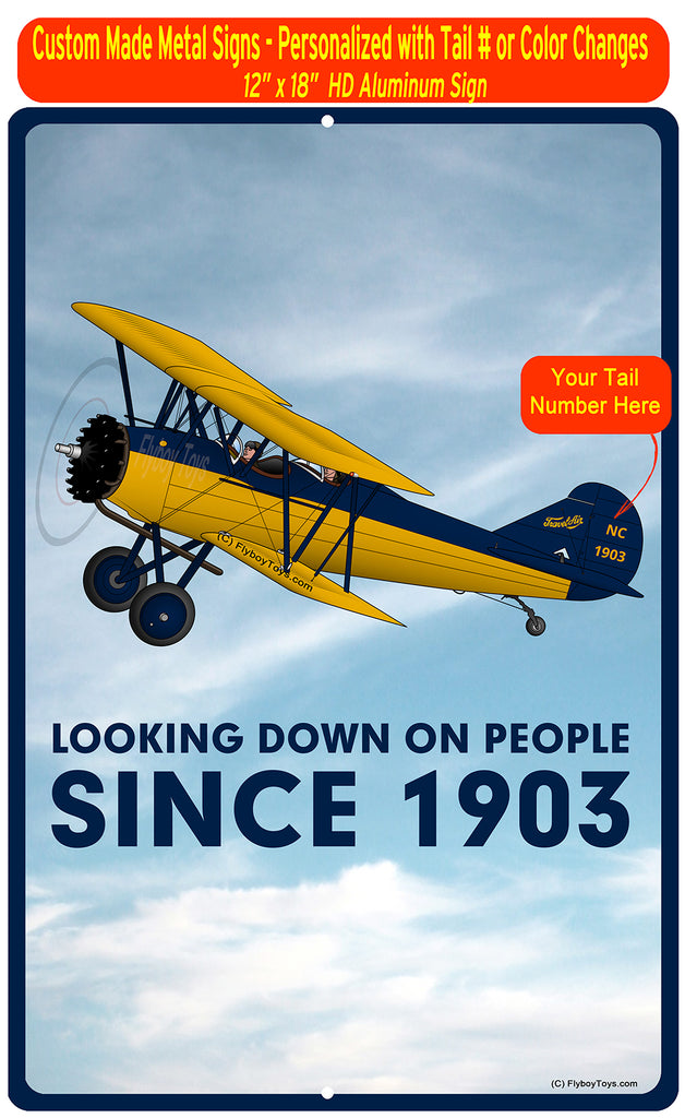 Looking Down on People Metal HD Airplane Sign - CWTRAVELAIR-YB1