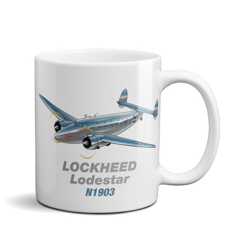Lockheed Model 18 Lodestar Airplane Ceramic Mug - Personalized w/ N#