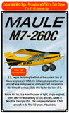 Maule M-7-260C HD Airplane Sign - Yellow/Black