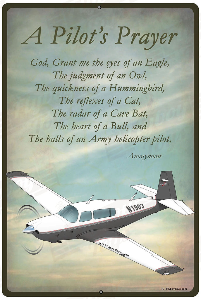 Mooney M20R A Pilot's Prayer Helicopter Metal Custom Sign