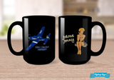 Custom Aviation Ceramic Mug (Black) - Personalized w/ your Airplane