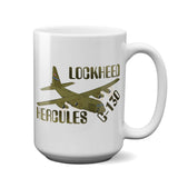 Lockheed USAF C-130E Hercules Airplane Ceramic Mug - Personalized w/ N#