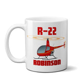 Robinson R22 Helicopter Ceramic Mug - Personalized w/ N#