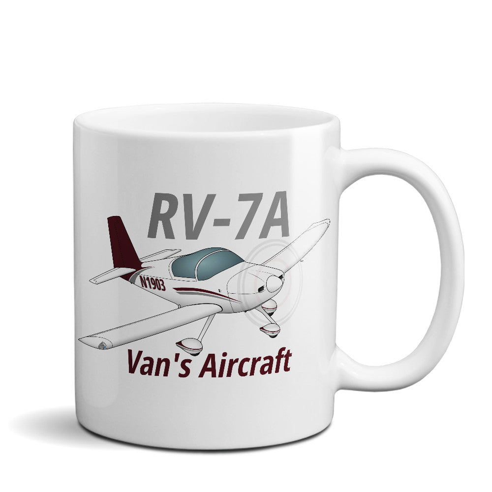 Van's Aircraft RV-7A Airplane Ceramic Mug - Personalized w/ N#