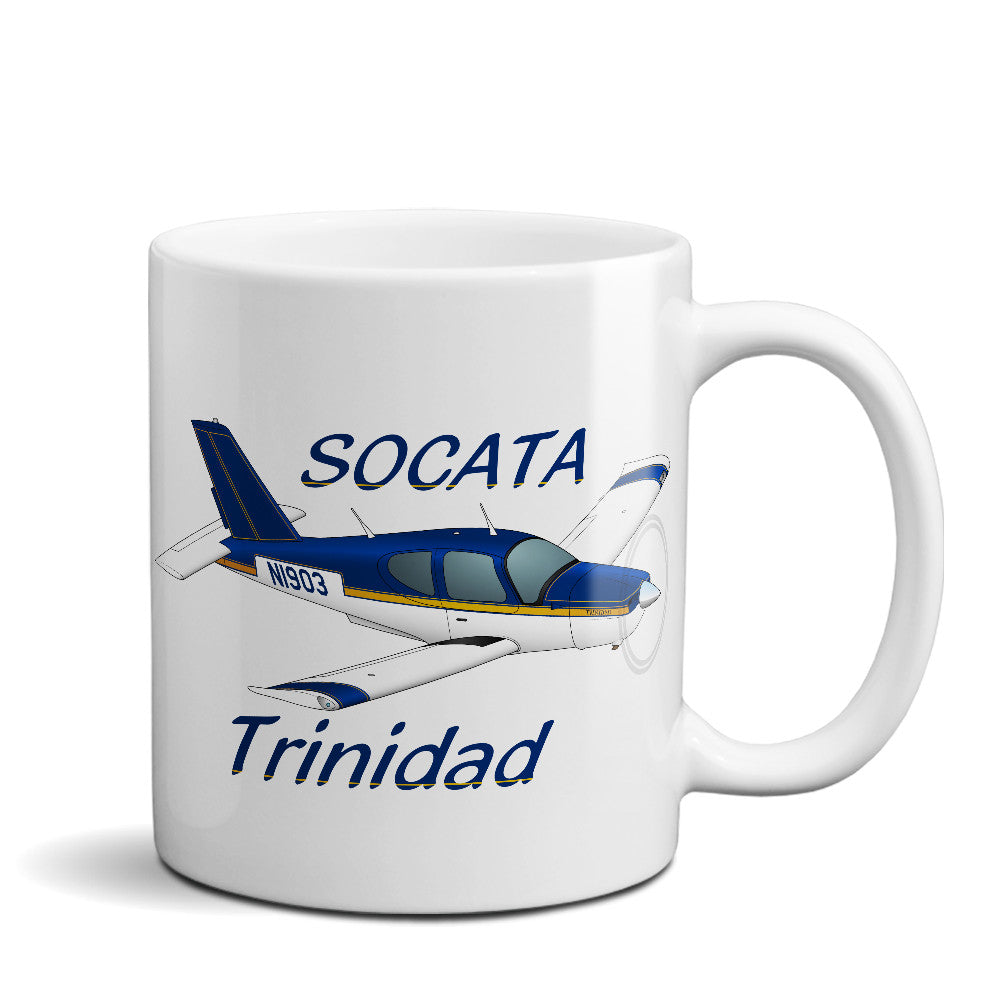 Socata Trinidad TB 20 Airplane Ceramic Mug - Personalized w/ N#