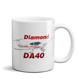 Diamond DA-40 Airplane Ceramic Mug - Personalized w/ N#