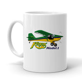 Kitfox Model 1 (Green/Yellow) Airplane Ceramic Mug - Personalized with N#