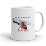 Eurocopter AS350 Ecureuil (Red/Blue) Helicopter Ceramic Mug - Personalized with N#