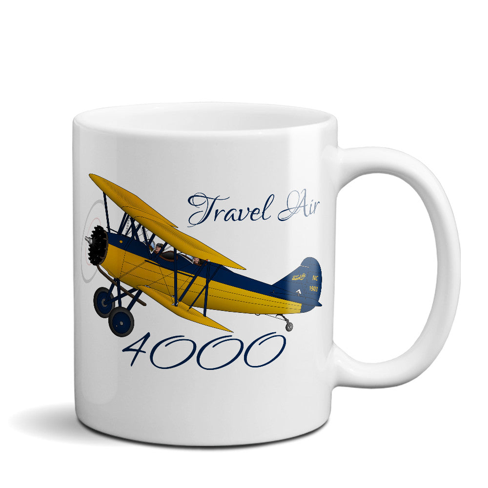 Curtis Wright Travel Air 4000 Airplane Ceramic Mug - Personalized w/ N#