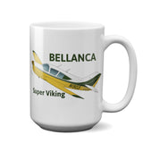 Bellanca Super Viking (Yellow/Green) Airplane Ceramic Mug - Personalized with N#