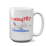 Boeing 787 Dreamliner Airplane Ceramic Mug - Personalized with N#