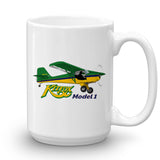 Kitfox Model 1 (Green/Yellow) Airplane Ceramic Mug - Personalized with N#
