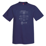Airplane Blueprint Design T-shirt - AIRJFG31D-BP