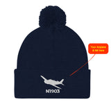 Custom Embroidered Pom Pom Beanie Hat / Cap