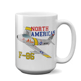 North American F-86 Sabre Airplane Ceramic Mug - Personalized w/ N#