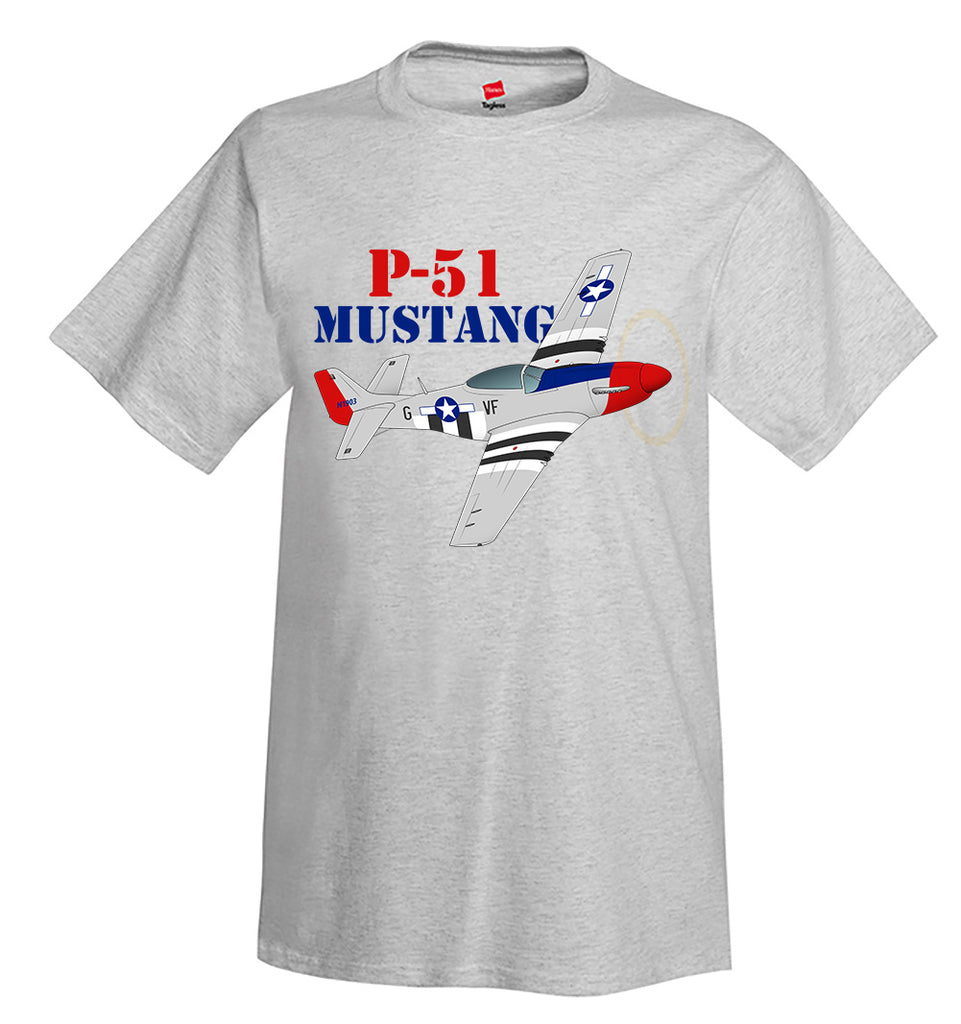 North American P-51 Mustang Airplane T-Shirt - Personalized w/ Your N#