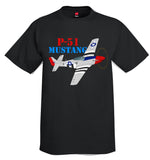 North American P-51 Mustang Airplane T-Shirt - Personalized w/ Your N#