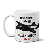 Northrop P-61 Black Widow Airplane Ceramic Mug - Personalized w/ N#