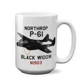 Northrop P-61 Black Widow Airplane Ceramic Mug - Personalized w/ N#