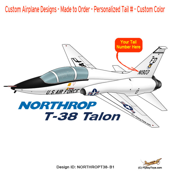 Northrop T-38 Talon (Black) Airplane T-Shirt - Personalized w