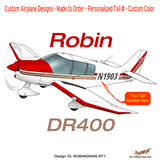 Robin DR400 (Red/Tan) Airplane T-Shirt - Personalized with Your N#