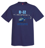 Robinson R22 (Blue) Airplane T-Shirt - Personalized w/ Your N#