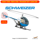 Schweizer 300 CBI (Blue) Helicopter T-shirt - Personalized with Your N#