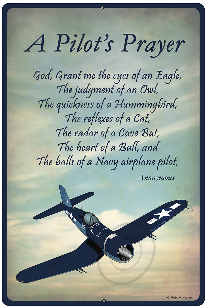 A Pilot's Prayer Airplane HD Metal Sign - SIGN-PILOTSPRAYER_VOUGHTF4UCORSAIR-B2