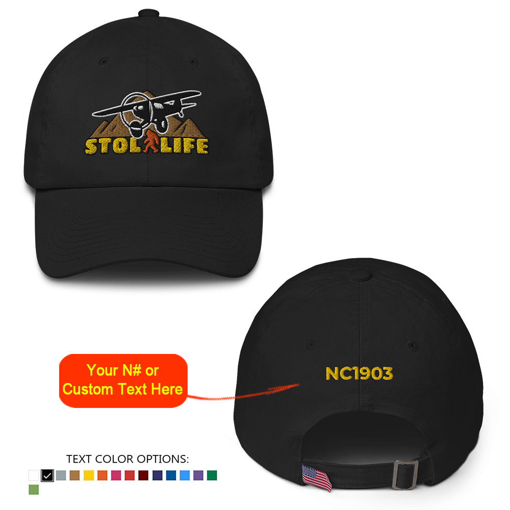 STOL Life Airplane Embroidered Baseball Cap - Personalized with Your N#