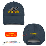 STOL LIFE Airplane Embroidered Distressed Cap - Personalized with Your N#