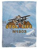 STOL Life Airplane Aviation Fleece Blankets -  Personalized w/ your N#